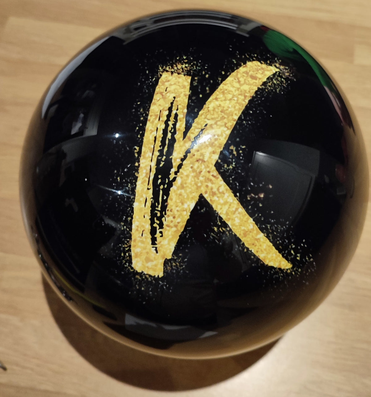 Custom Bowling Ball - Black with sparkly K