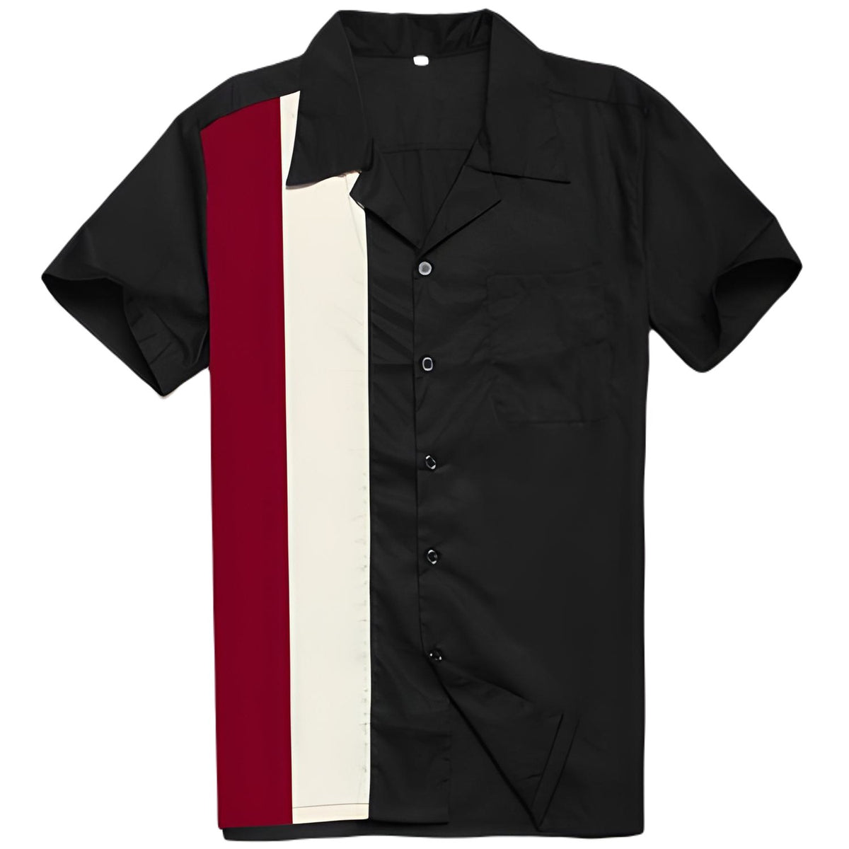 Black Multistripe Retro Tenpin Bowling Shirt