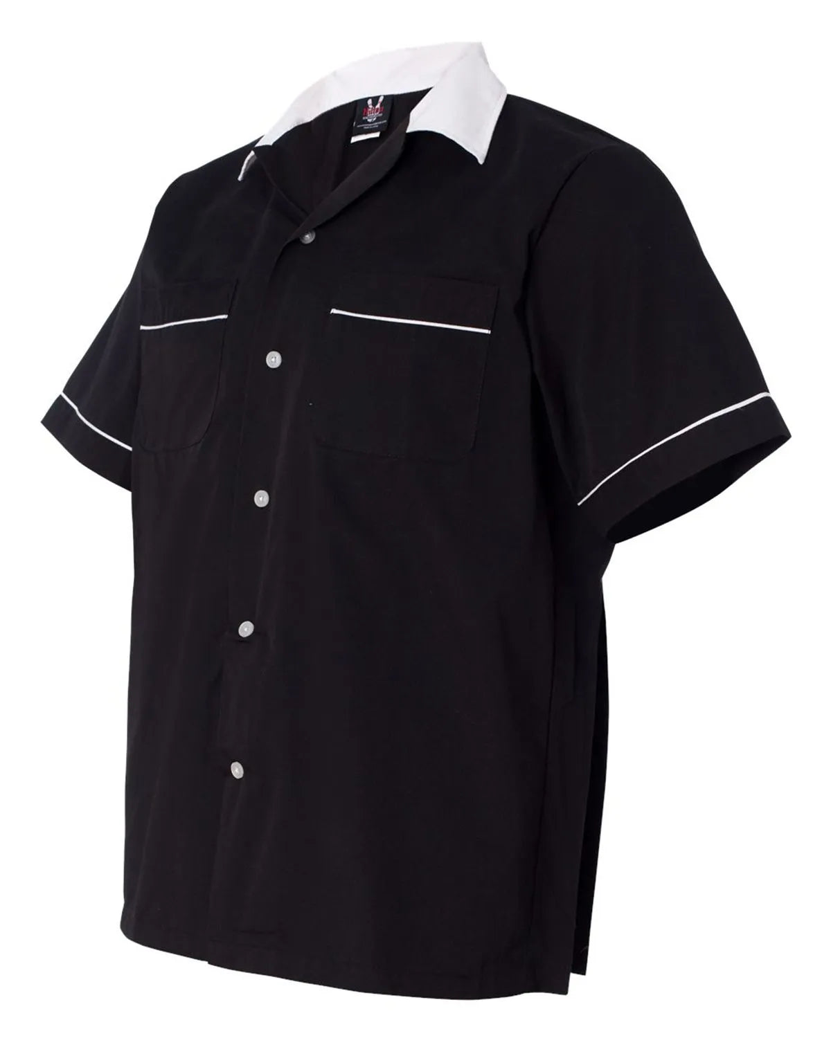 Retro Fifties Tenpin Bowling Shirt in Black & White Trim