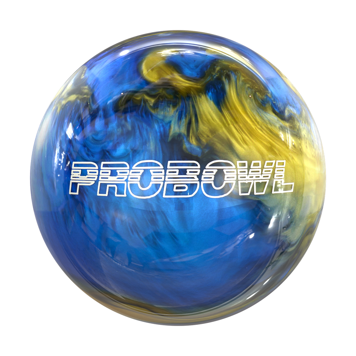 Pro Bowl Blue Black Gold Polyester Bowling Ball